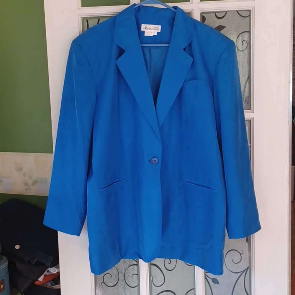 Naked Silk over sized jacket vintage silk blazer size large